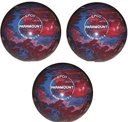 Bowlerstore Products EPCO Duckpin Bowling Balls - Marbleized - Royal, Red & White (4 7/8 inch- 3lbs. 10 oz.) 3 Balls