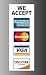 Credit card sign Visa Mastercard Amex Discover vinyl sticker decal, 8" x 3"