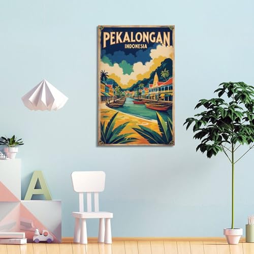 Poster voyage Pekalongan Indonésie impression toile déco murale - 4