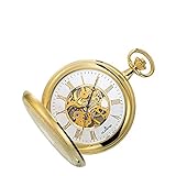tissot taschenuhr savonette  Dugena 4460307-1 Taschenuhr Savonette mit Kette Mechanisch Uhr Analog Silber