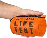 Tente de survie Go Time Gear • Tente d'urgence en mylar pour 2 personnes + paracorde • Protection tous temps pour camping, randonnée et kits de survie • Comprend un sifflet d'urgence