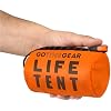 Go Time Gear Survival Life Tent 2 Person Mylar Emergency Shelter Tube Tent + Paracord All-Weather Protection for Camping, Hiking, Survival Kits Includes Emergency Whistle