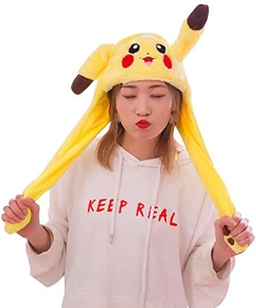 Amazon 耳が動く帽子 ピカチュウ かわいい 人気キャップ 成人 子供 仮装 手軽に変身 動物マスク誕生日 プレゼント ハロウィン コスプレ 仮装 黄 キッズコスチューム おもちゃ