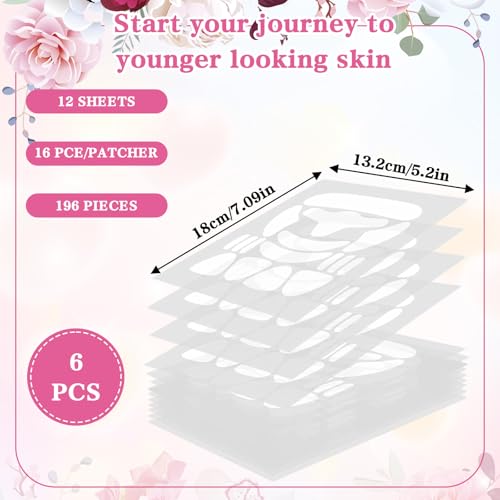 Heclia 96 Stück Gesichtsfalten Entferner Streifen Silikon-Gesichtsklebeband gegen Falten Anti-Falten-Pflaster über Nacht für Lippen Stirn Lachfalten-Pflaster Gesichtsaufkleber für alle Hauttypen