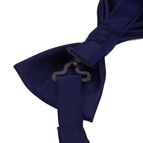 Image of GUSLESON Mens Solid Color Two Layer Pre-tied Bow Tie and Pocket Square Cufflink Set with Gift Box