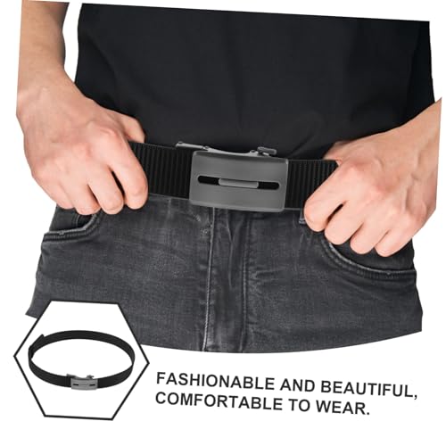 Men's Ratchet Belt for Golf Casual Formal Nylon Web Belt No Holes Automatic Buckle3