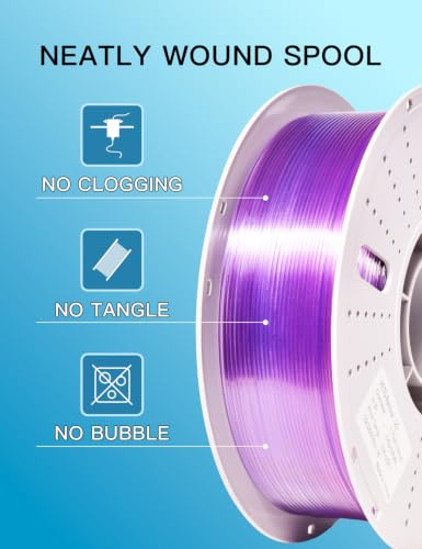 Image of PINBALL PETG Rainbow 3D Printer Filament 1.75mm, Multicolor Translucent PETG Filament, Accuracy + /- 0.02 mm, 1kg Spool (2.2lbs)