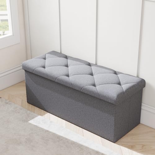 SAMRELAX 43 Inches Ottoman with Storage, Folding Storage Ottoman Bench