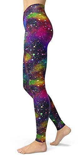 Sissycos Women's Galaxy Printed 80S Leggings Buttery Soft Stretchy Pants (Large-Xx-Large, Rainbow Galaxy) #TOP3