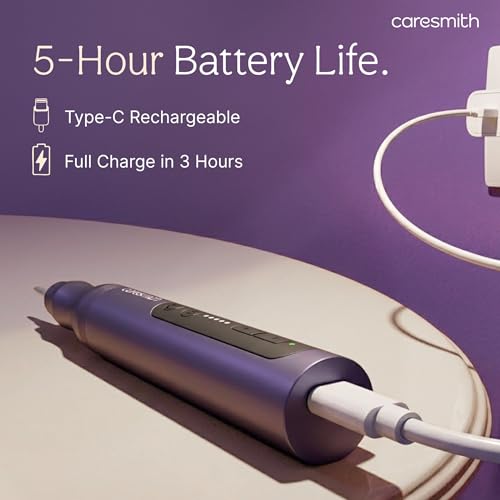 Image of Caresmith Bloom Electric Nail Care Set |Rechargeable Nail Drill Machine | Manicure Pedicure Machine with 7 Interchangeable Heads & 5 Adjustable Speeds | Electric Nail Trimmer, Buffer, Shiner, Shaper and Foot File | Manicure Pedicure Kit for Women