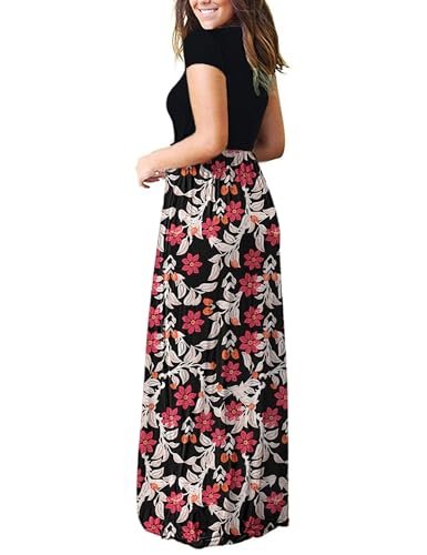 Image of AUSELILY Women's Classic Short Sleeve Loose Plain Casual Long Maxi Dresses for Women 2026