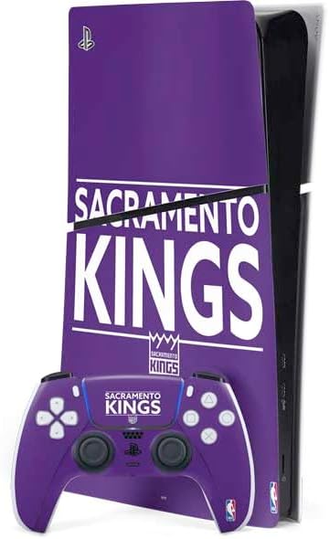 Skinit Decal Gaming Skin Compatible with PS5 Slim Digital Edition Bundle - Officially Licensed NBA Sacramento Kings Blast Rust Design