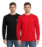 2 Pack Plain T-shirt, long-sleeved, Ribbed Round neck. High quality,soft and comfortable material Crafted with comfort in mind; each tee is made from lightweight cotton jersey making them breathable and ultra soft to touch Occasion: Great for sleepwe...