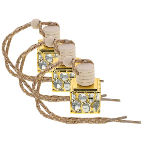 Hemobllo Frascos de Perfume Vacíos Reutilizables 10 Ml Botellas Cuadradas DIY 3 Piezas para Difusor de Aroma Colgante Decoración Interior Coche y Aceites Esenciales