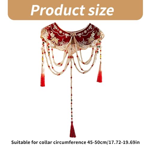 Chinese Embroidery Butterfly False Collar Pearls Chain Tassels Yunjian Shawl4