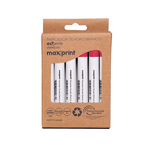 Marcador para Quadro Branco Maxprint Ecowrite Vermelho Cx c/12