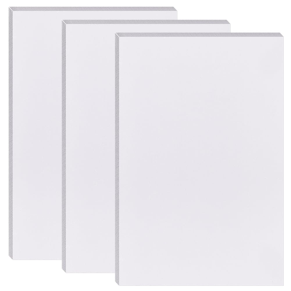 BENECREAT 3 Pack 15mm/5/8 Thick PVC Foam Board, 30x20cm/11.8x7.9inch White Craft Foam Sheets for Art Projects Display Board, Model Supplies, Miniature Crafts, Easy to Cut Mounting, High Density