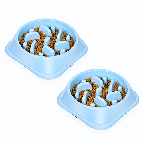 2-Pack of UPSKY Slow Feeder Dog Bowls - Perfect for Slower Eating & Improved Digestion