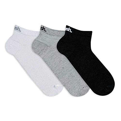 Mash - Meia 205.02, Masculino, Branco/Cinza Mescla Claro/Preto, 39-44