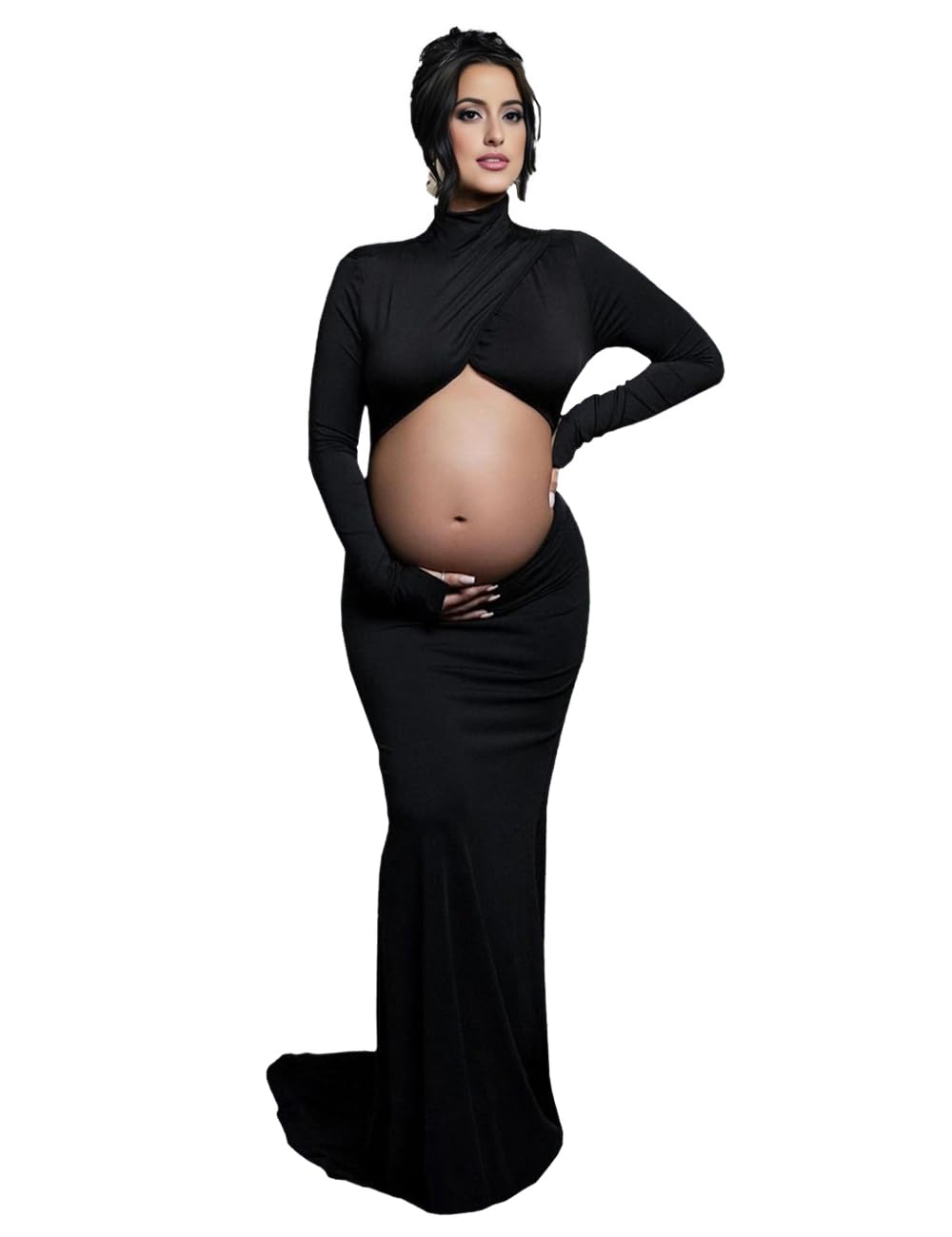 Photo 1 of JustVH Maternity Mermaid Maxi Dress Black - L