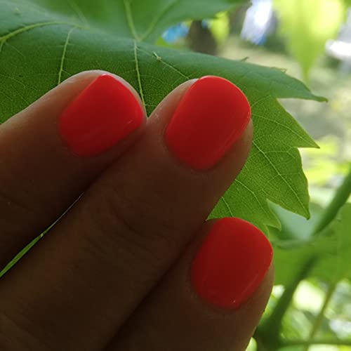 Shellac Hema Free, UV Nagellack Vegan & Made in Germany, UV Gellack 6ml Nail Polish (Neon Coral) – Bild 6