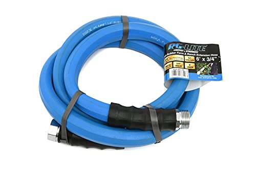 AG-LITE BSAL3406 3/4' x 06' Hot/Cold Water Rubber Garden Hose, 100% Rubber, Ultra-Light, Super Strong, 500 PSI, 50F to 190F Degrees, High Strength Polyester Braided