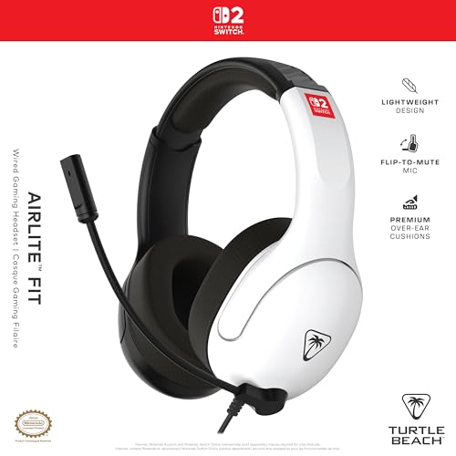 Turtle Beach Airlite Fit Black and White Wired Gaming Headset Officially Licensed for Nintendo Switch, 2 and OLED – Flip-to-Mute Mic, Over-Ear Premium Comfort by Turtle Beach - Used condition - Image 9