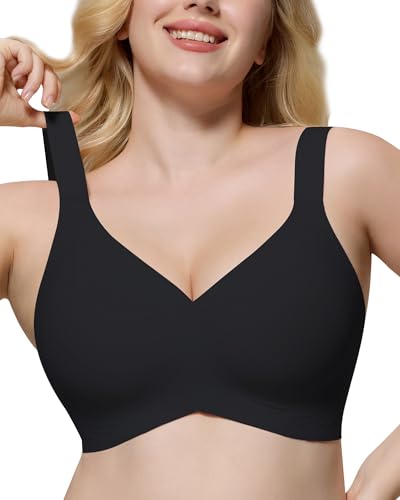 HORISUN Bras for Women No Underwire Wireless Seamless Wirefree Support Lift Full Coverage Push Up T Shirt Bra