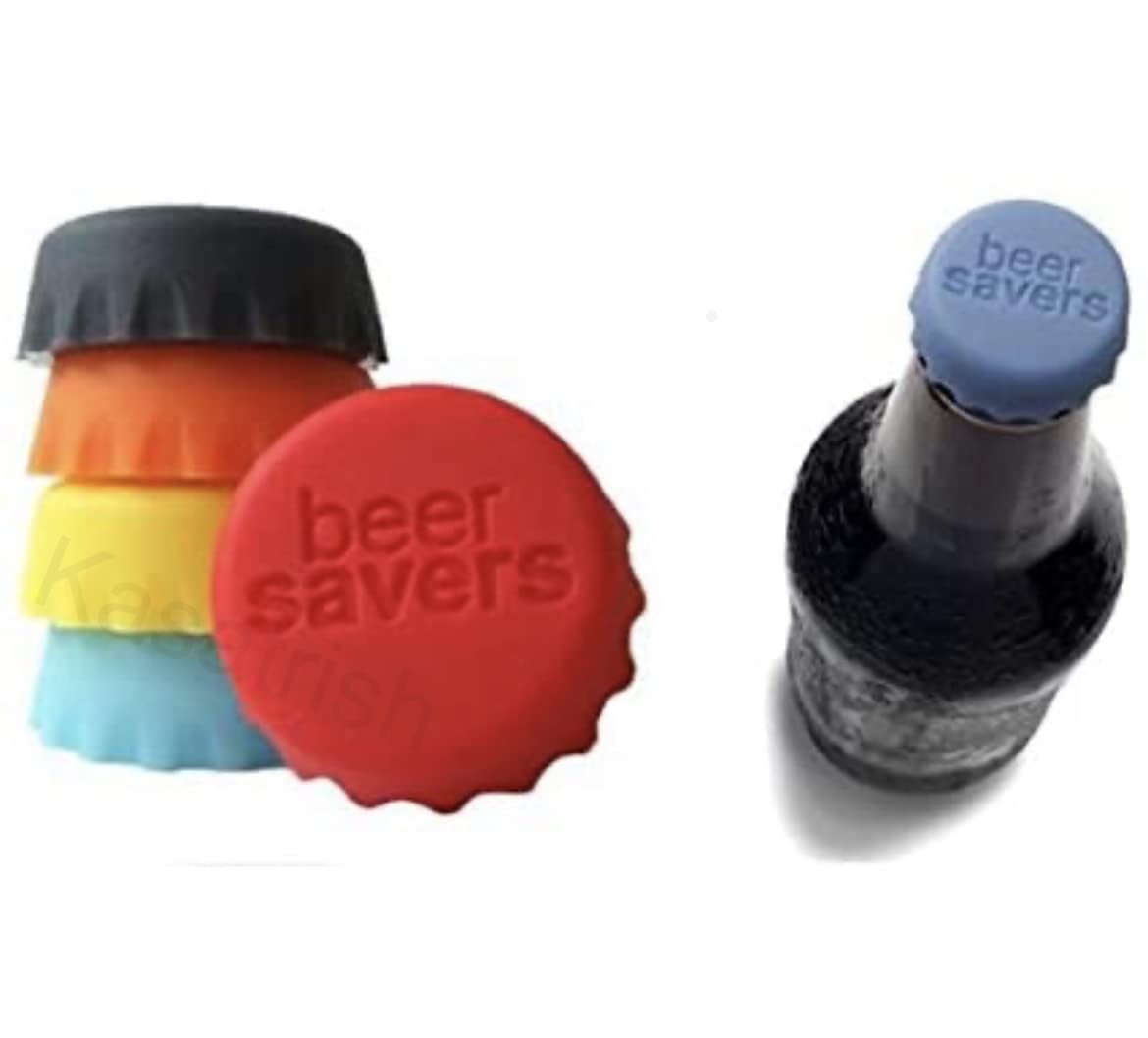 KasatrishSilicone Lid Beer Saver Bottle Cap Stopper Reusable Silicone Beer Saver Bottle Cap Leak Free (Color May Vary) (6)