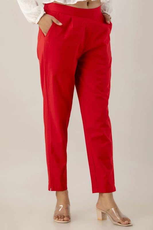 Image of Regular Fit Cotton Woman Trousers Pants Kurti Pant Casual Daily Formal Office Use