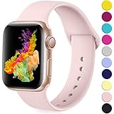 Rabini Compatible with Apple Watch Band 40mm 38mm, Replacement Accessory Sport Band for iWatch Apple Watch Series 5, Series 4, Series 3, Series 2, Series 1, Pink, S/M