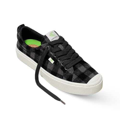 OCA Low Plaid Sneakers, Comfortable Shoes for Men, Lightweight & Sustainable, Versatile Casual Footwear with 100% Vegan Insoles, Rubber