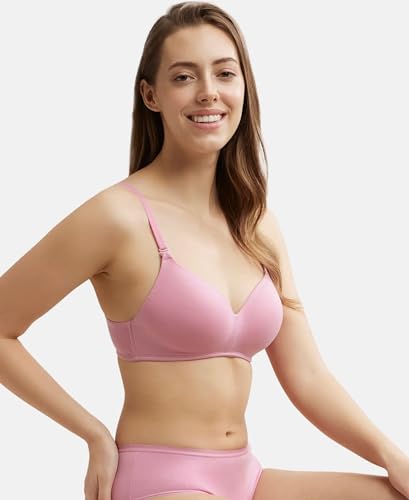Image of Jockey JW11 Women Wirefree Padded Tencel Lyocell Elastane Stretch Full Coverage Multiway T-Shirt Bra with Adjustable Straps