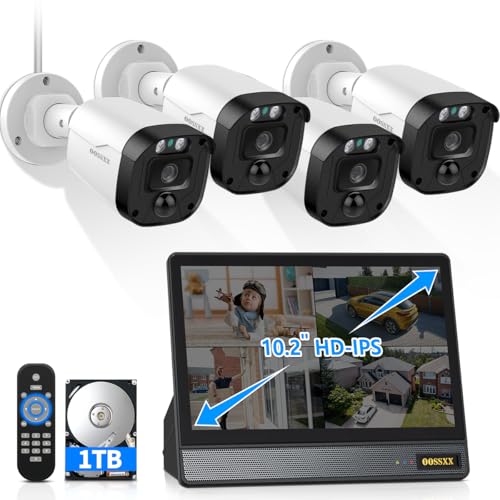(Full HD 5MP Definition & 122° Ultra Wide-Angle) Wired Security Camera System with Monitor Outdoor Home Surveillance Cameras CCTV Camera Security System Outside Video Equipment Indoor