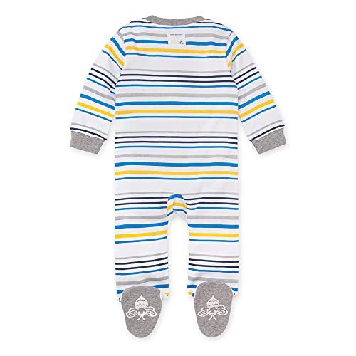Image of Burt's Bees Baby unisex-baby Sleep & Play, Organic One-piece Romper-jumpsuit Pj, Zip Front Footed Pajama