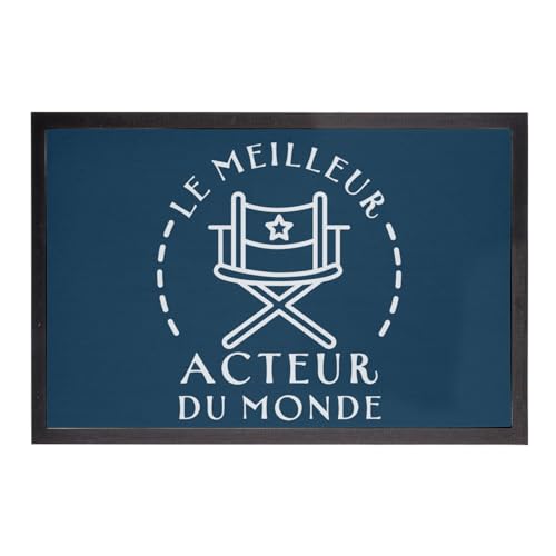 Paillasson bleu cinéma 60x40 cm pour entrée de comédien passionné
