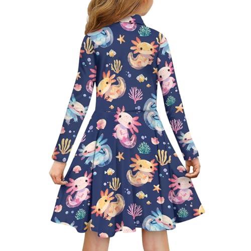 Polo Midi Dresses for Teen Girls Long Sleeve Empire Waisted Dresses Kids Activewear2