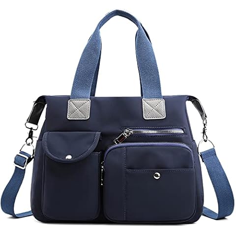 FORRICA Womens Handbag Casual Shoulder Bags Oxford Cloth Crossbody Bag Ladies Large Capacity Waterproof Hand Bag for Work Travel Blue Cover
