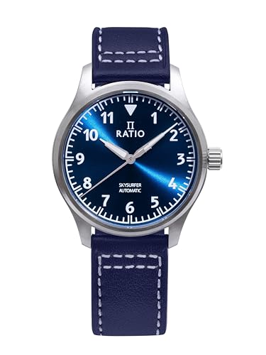 Montre pilote de prestige Ratio Skysurfer RTS302 homme avec cadran bleu soleillé