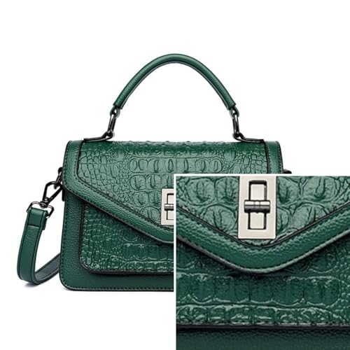 Image of Women Vegan Leather Evening Handbag Crocodile Pattern Handle Clutch Purse Cross Body Envelope Bag