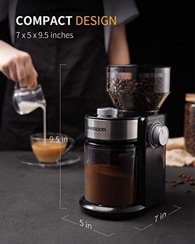 Shardor Electric Burr Coffee Grinder 2.0, Adjustable Burr Mill With 16 Precise Grind Setting For 2-14 Cup, Black #TOP5
