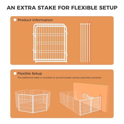 Image of FXW Homeplus Unleashed Indoor Dog Playpen - Stress-Free and Safe Play, Heavy Duty 32 Inch 2 Panels Dog Pen for Puppy and Small Dogs, White│Patented