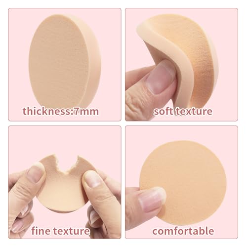 14 esponjas redondas esponjas maquillaje cara, esponja de maquillaje para maquillaje de ojos y base de maquillaje, borla maquillaje,powder puff,esponjas faciales,beauty blender(Rosa) - imagen 4