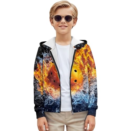 AFPANQZ Kids Full Zip Hoodie Sweatshirt Lightweight Jacket Long Sleeve Casual Sport Coat Pollover for Boys with Pockets,S-XL