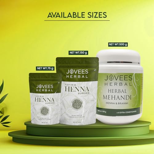 Image of Jovees Herbal Mehandi /Henna Powder | With Amla, Shikakai & Brahmi Powder | For Extra Conditioning | Control Hair Fall & Repairs Damaged Hair 150g (pack of 3)