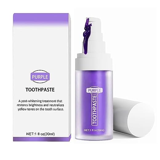 DENDAWEN Blanqueador Dientes Lila,Pasta de Dientes Blanqueadora Lila,Pasta de Dientes Morada,Obsessive Blanqueador Dental Pasta,Blanqueamiento Dental Profesional,Pasta de Dientes Blanqueante Morado