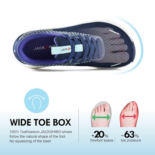 Image of JACKSHIBO Wide Toe Box Shoes Women Arch Support Zero Drop Wide Sneakers | Orthopedic, Plantar Fasciitis, Running, Walking, Athletic, Tennis, Gym, Workout, Supportive, Width, Cushion, Thick Sole