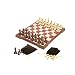 WJMLS Schachspiel Magnetische Schachfiguren Faltbares Schachbrett Klassisches Deluxe-Brettspiel for Kinder ab 6 Jahren und Erwachsene