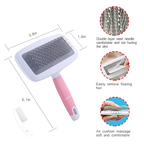 Crafterlife Small Animal Pet Grooming Kit With Pet Shedding Slicker Brush, Bath Massage Glove, Pet Grooming Comb, Nail Clipper Trimmer For Rabbit thumb #3