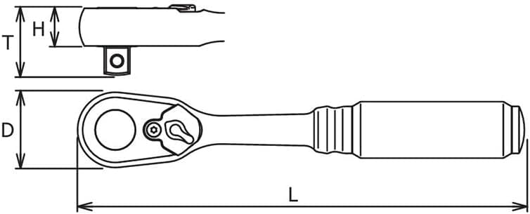 Ko-ken 2725Z-160-72T 1/4" Sq.Dr. Ratchet Handle 72 teeth Length 160mm Z-series